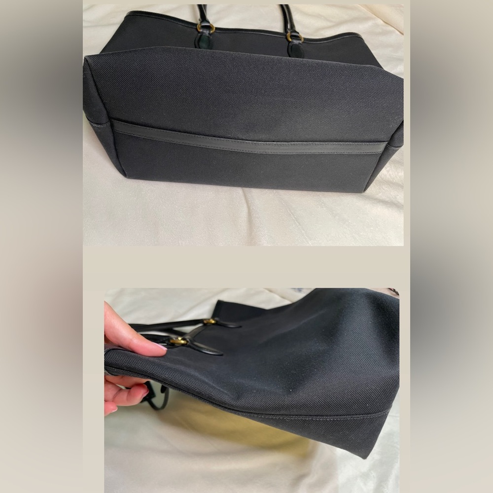 Prada Black Logo Jacquard Canvas Tote Bag π€ - Picture 12 of 13